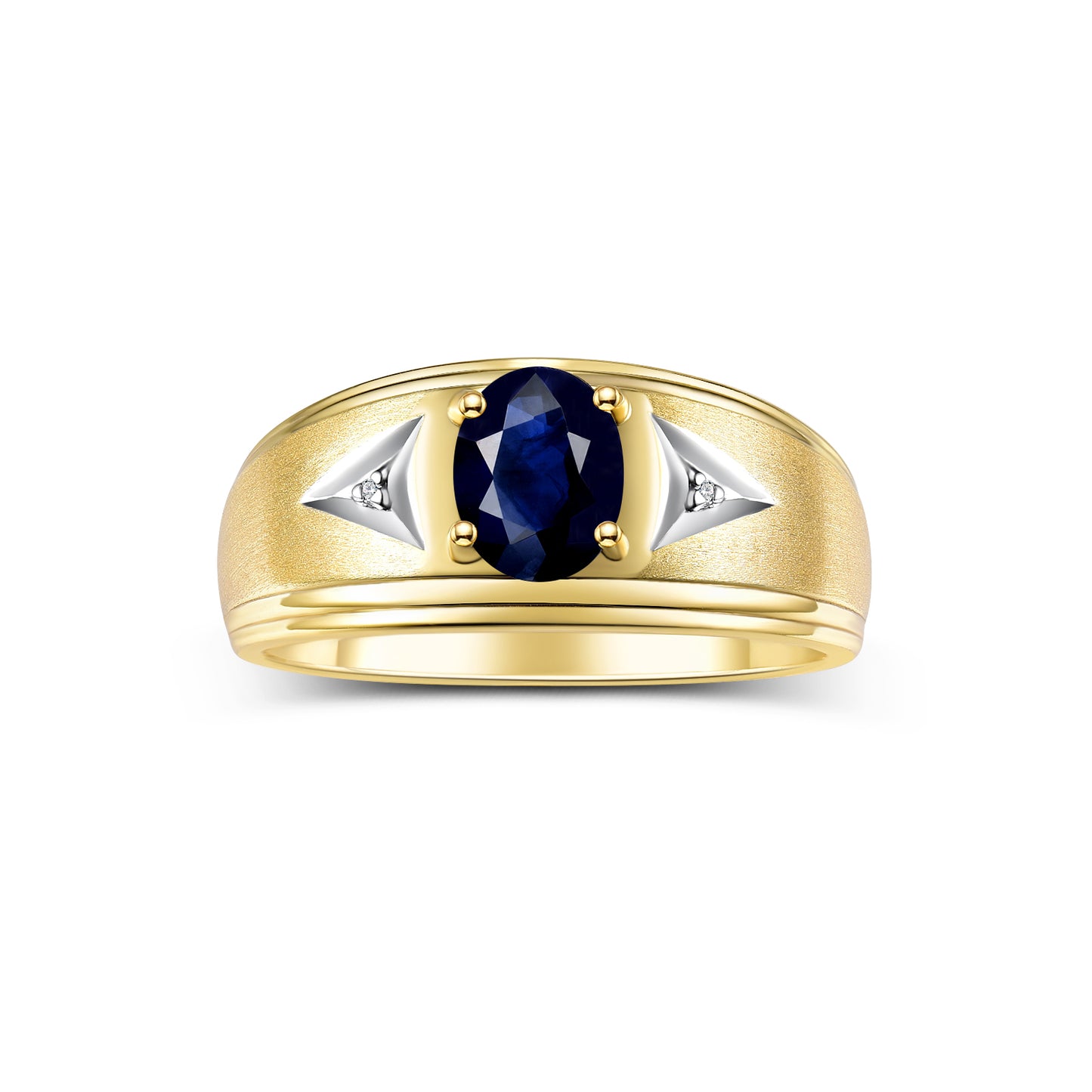 RYLOS Men's Rings 14K Yellow Gold Classic 8X6MM Oval Gemstone & Sparkling Diamond Designer Ring - Color Stone Birthstone Rings, Sizes 8-13. Elevate Your Style with Timeless Sophistication!