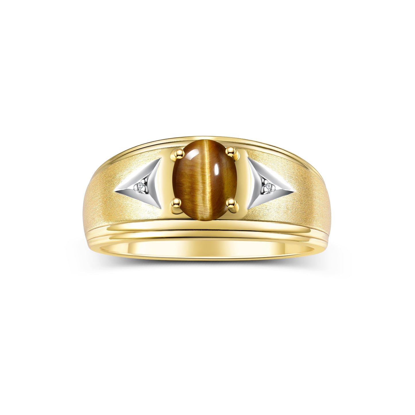 RYLOS Men's Rings 14K Yellow Gold Classic 8X6MM Oval Gemstone & Sparkling Diamond Designer Ring - Color Stone Birthstone Rings, Sizes 8-13. Elevate Your Style with Timeless Sophistication!