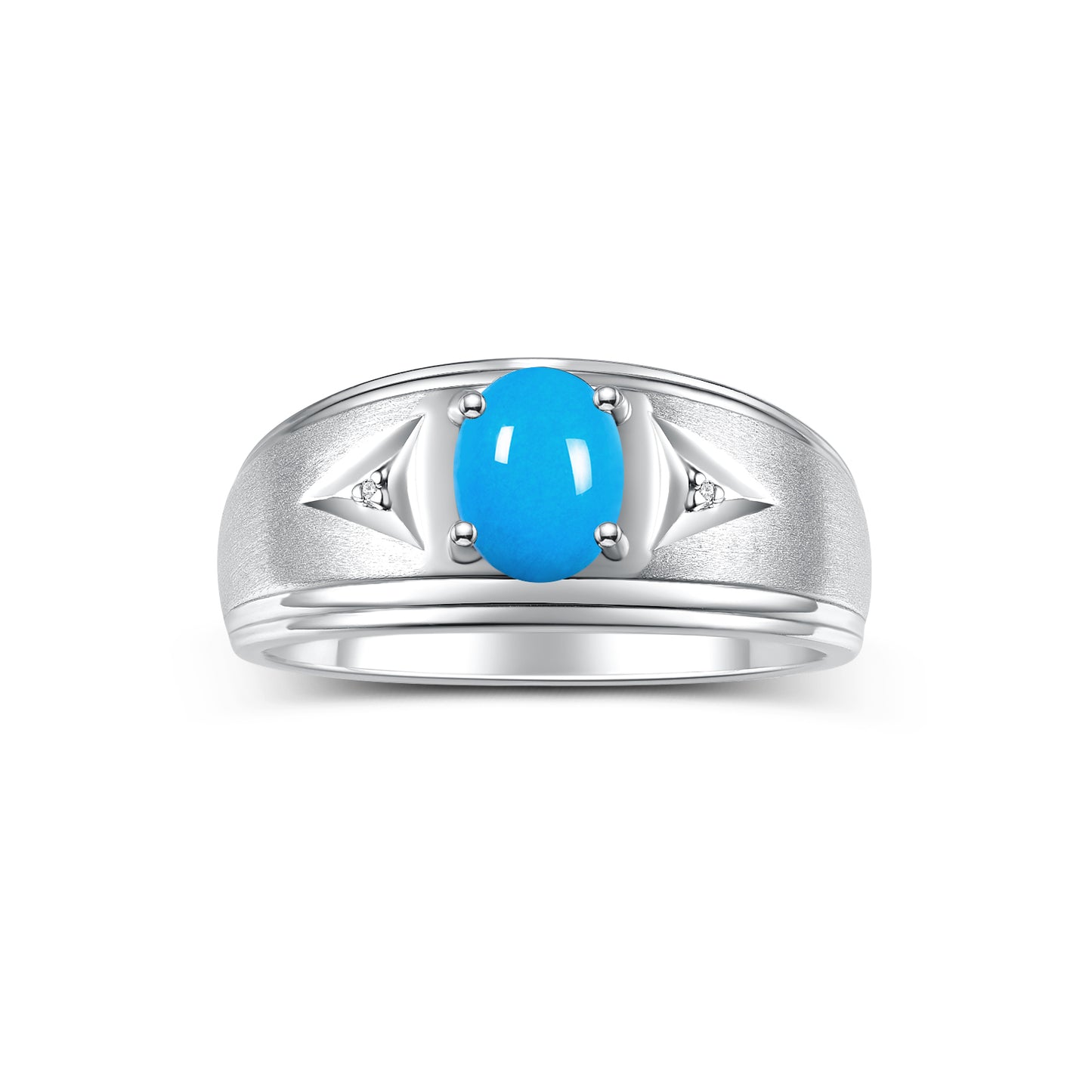 RYLOS Men's Rings Classic Design 8X6MM Oval Gemstone & Sparkling Diamond Ring - Color Stone Birthstone Rings for Men, Sterling Silver Rings in Sizes 8-13. Elevate Your Style with Timeless Elegance!