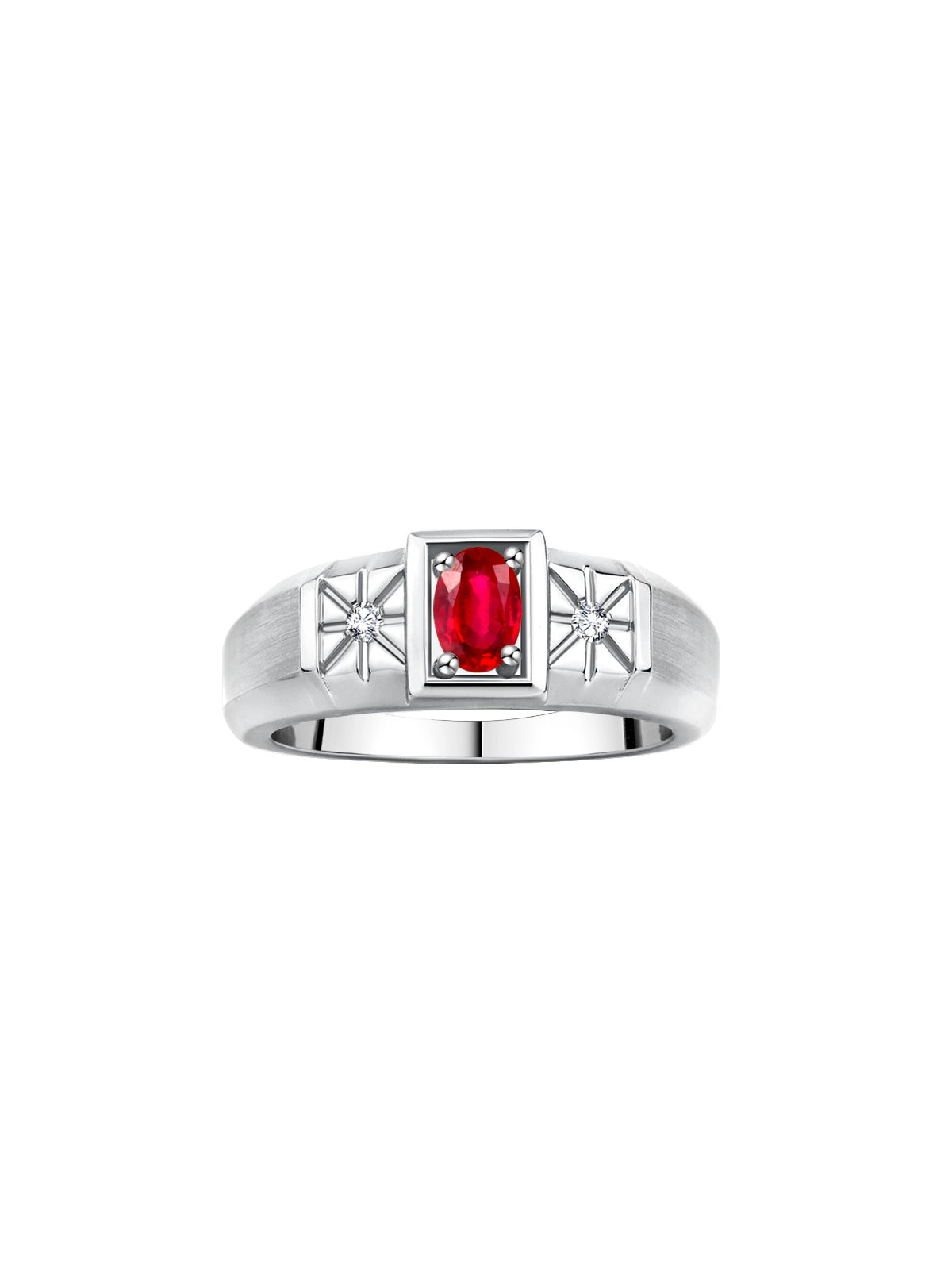 RYLOS Men's Sterling Silver Classic Ring: 6X4MM Oval Gemstone & Sparkling Diamond Accent - Birthstone Rings for Men - Available in Sizes 8-13.