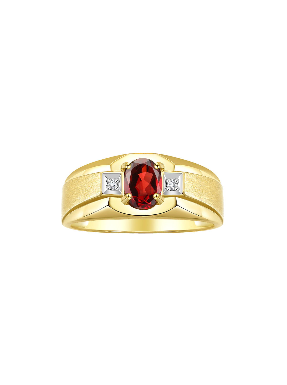 RYLOS Men's Rings 14K Yellow Gold Classic 7X5MM Oval Gemstone & Sparkling Diamond Designer Ring - Color Stone Birthstone Rings for Men, Available in Gold, Sizes 8-13.