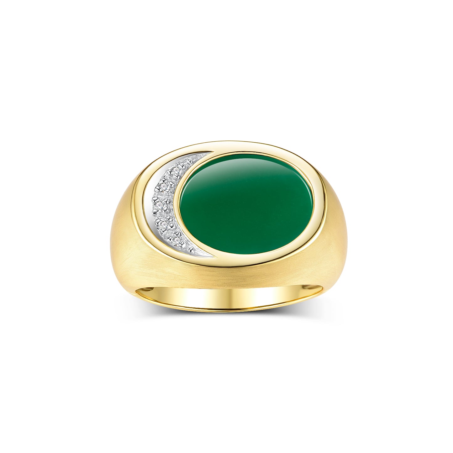 RYLOS Men's Designer Ring in Yellow Gold Plated Silver 925: Features Diamonds around Onyx, Quartz, Tiger Eye, Mosaic Opal and Lapis - Available in Sizes 8-13.