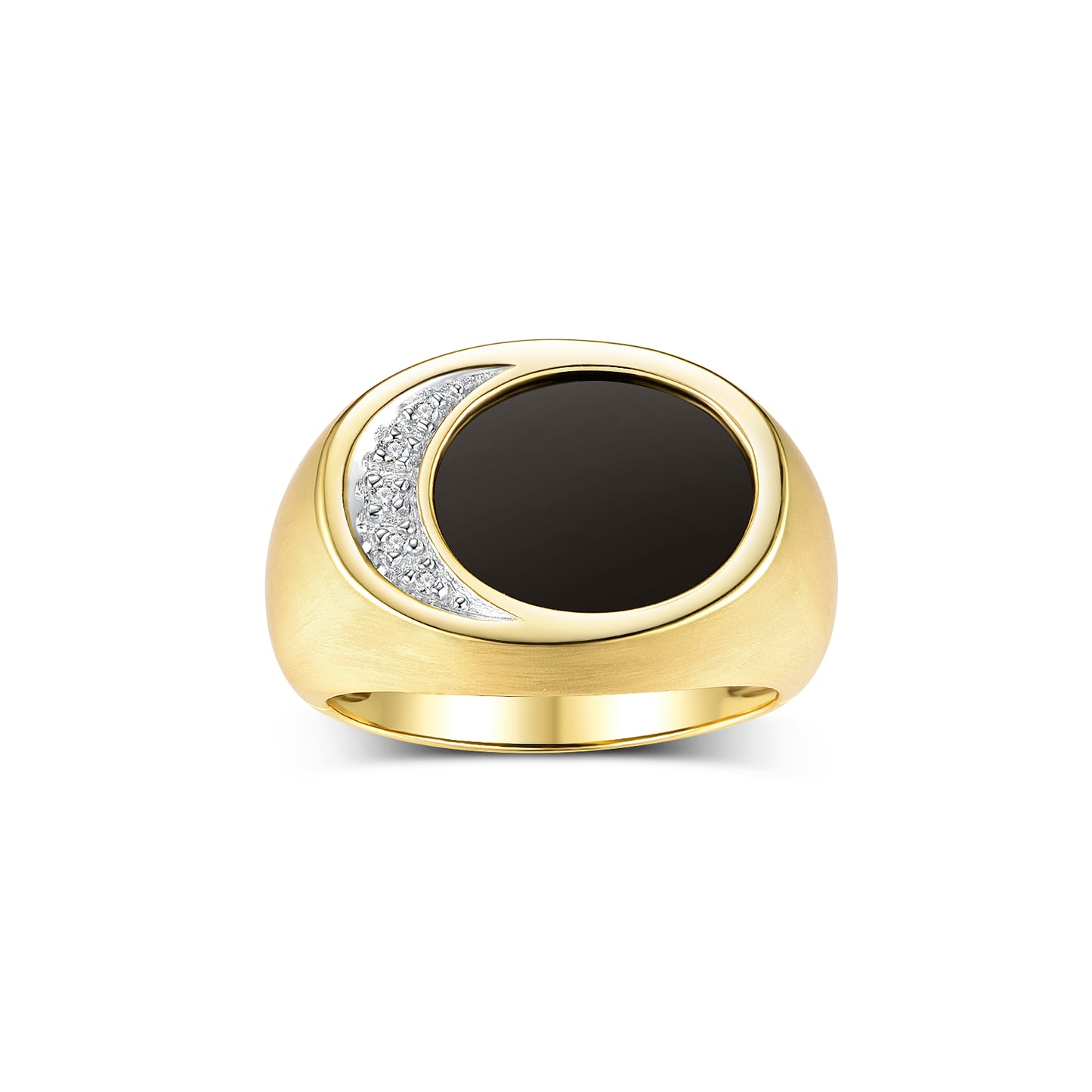 RYLOS Men's Designer Ring in Yellow Gold Plated Silver 925: Features Diamonds around Onyx, Quartz, Tiger Eye, Mosaic Opal and Lapis - Available in Sizes 8-13.