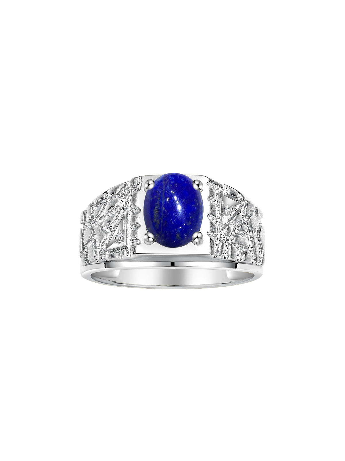 RYLOS Men's Rings Designer Nugget Ring: Oval 9X7MM Gemstone & Sparkling Diamonds - Color Stone Birthstone Rings for Men, Sterling Silver Rings in Sizes 8-13. Mens Jewelry