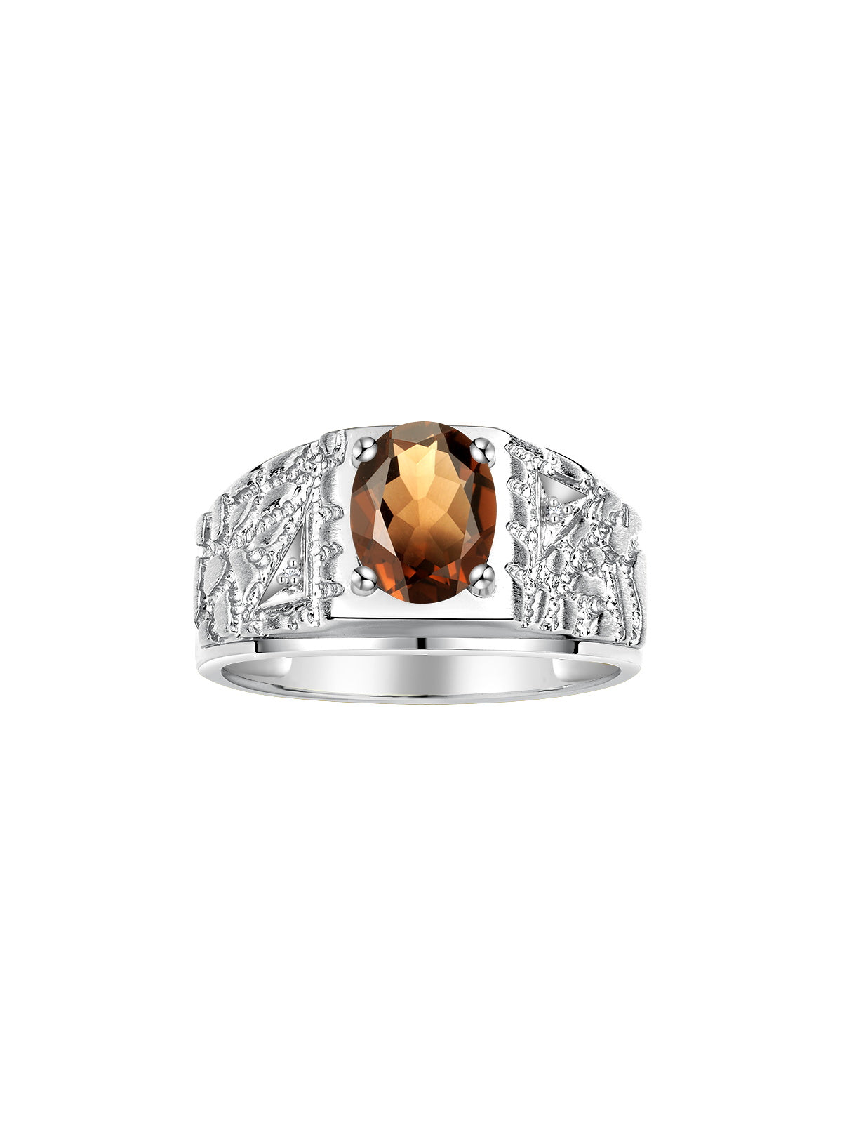 RYLOS Men's Rings Designer Nugget Ring: Oval 9X7MM Gemstone & Sparkling Diamonds - Color Stone Birthstone Rings for Men, Sterling Silver Rings in Sizes 8-13. Mens Jewelry