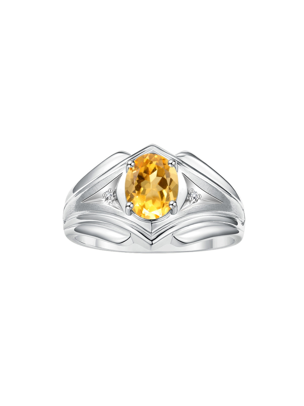 RYLOS Men's Rings 14K White Gold Rings Classic Designer Style 9X7MM Oval Gemstone & Diamond Ring Color Stone Birthstone Rings For Men Sizes 8-13