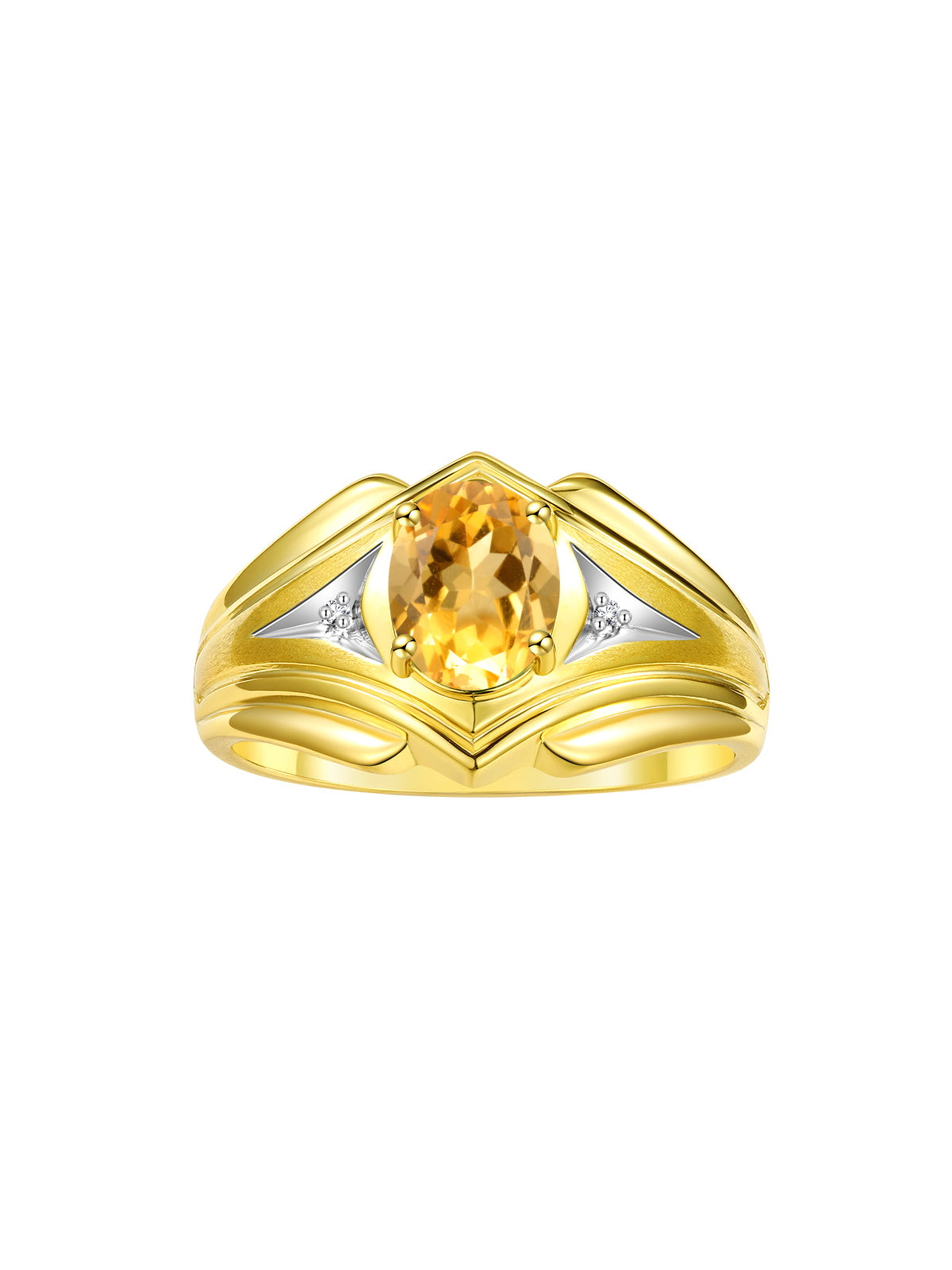 RYLOS Men's Rings Yellow Gold Plated Silver Rings Classic Designer Style 9X7MM Oval Gemstone &  Diamond Ring Color Stone Birthstone Rings For Men sizes 8-13