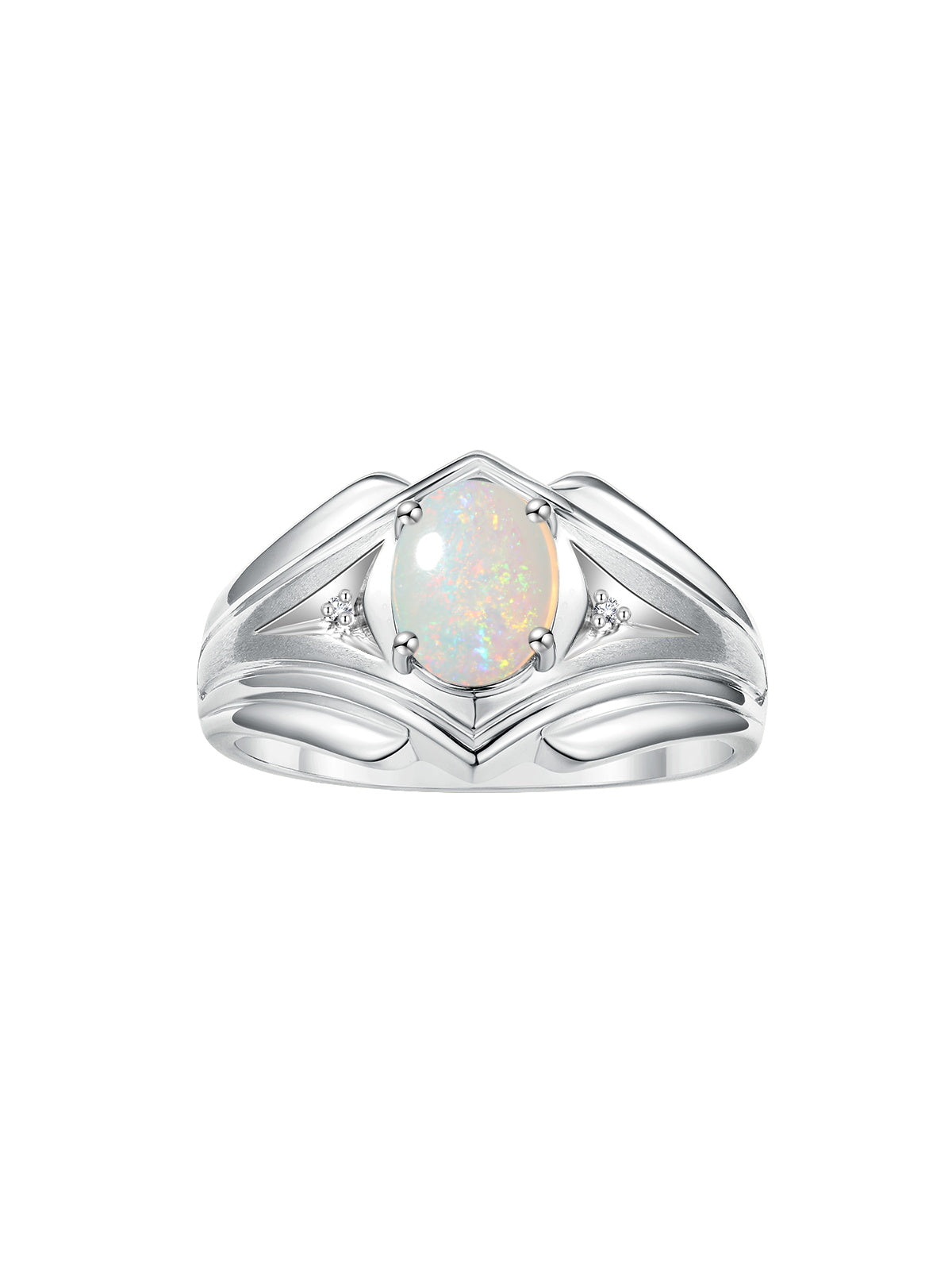 RYLOS Men's Rings 14K White Gold Rings Classic Designer Style 9X7MM Oval Gemstone & Diamond Ring Color Stone Birthstone Rings For Men Sizes 8-13