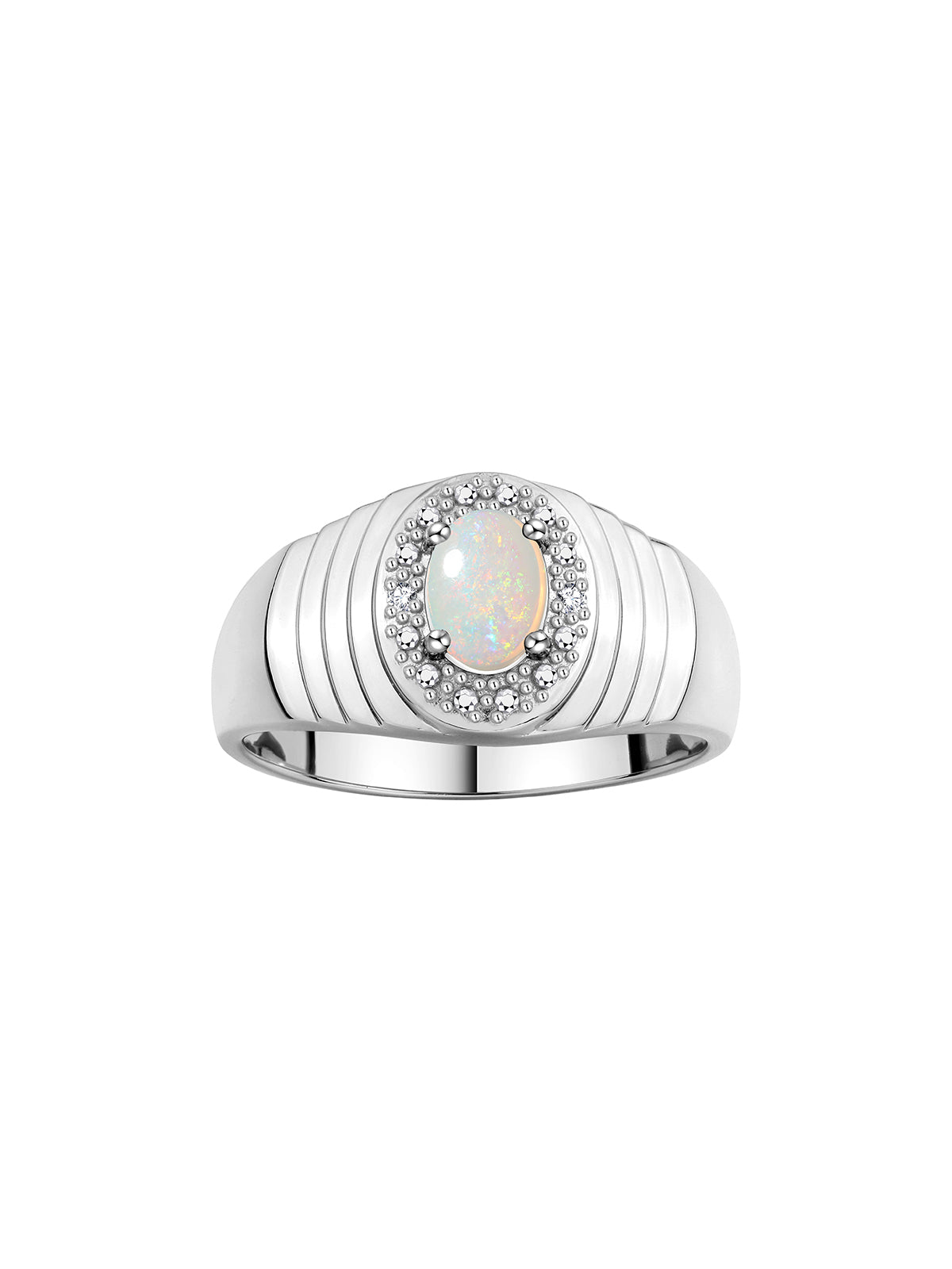 RYLOS Men's Rings Classic 7X5MM Oval Gemstone & Sparkling Diamond Ring - Color Stone Birthstone Rings for Men, Sterling Silver Ring in Sizes 8-13. Unique Mens Jewlery