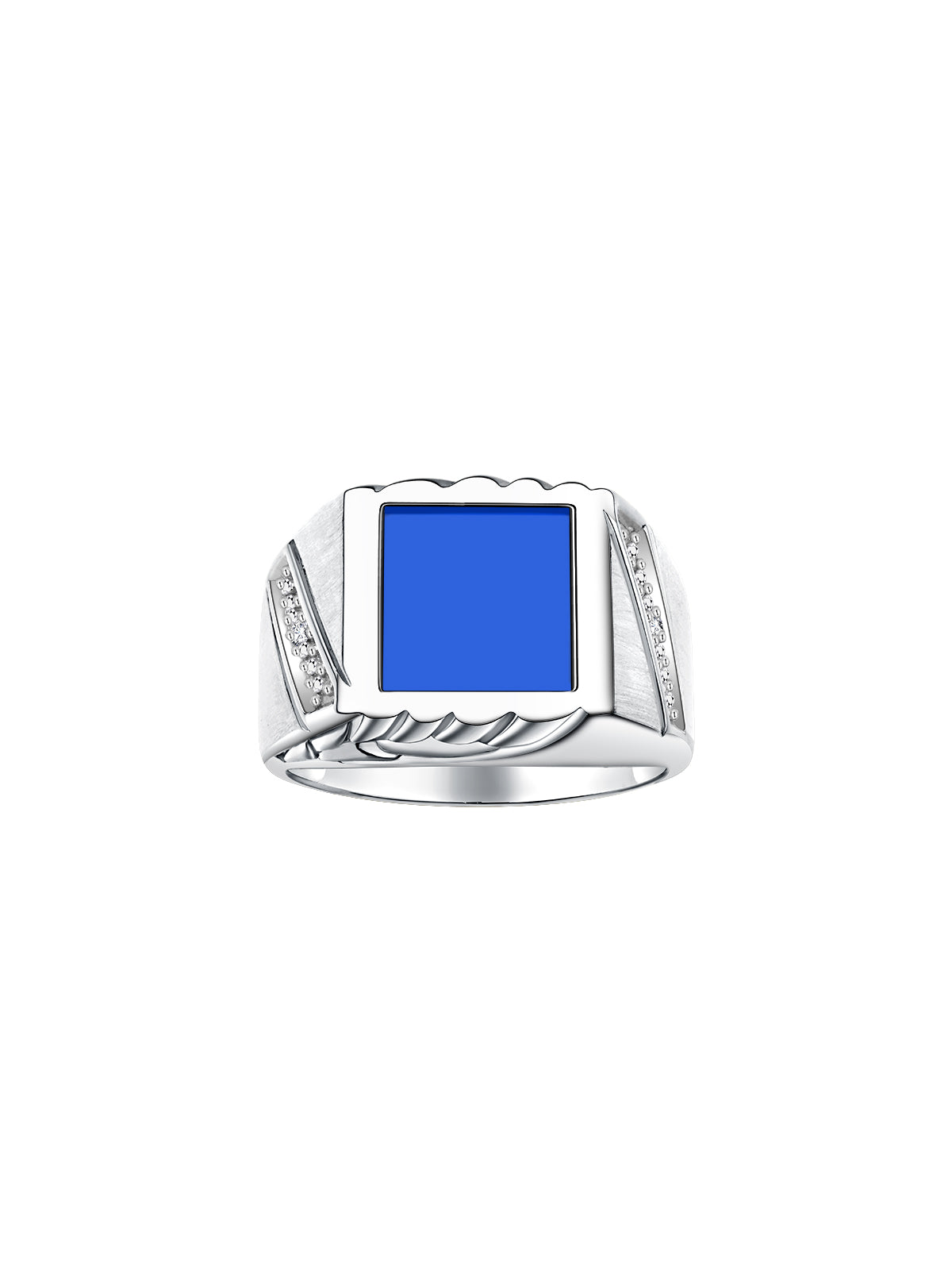 RYLOS Men's Rings 14K White Gold Ring With Diamonds and Black Onyx, Lucky Tiger Eye, or Colored Quartz - Unique Rings for Men, Sizes 8-13