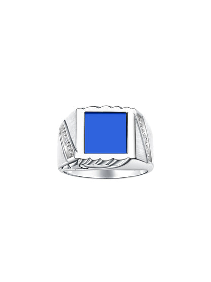 RYLOS Men's Rings With Diamonds and Black Onyx, Lucky Tiger Eye or Colored Quartz - Unique Rings for Men, Sterling Silver Rings in Sizes 8-13
