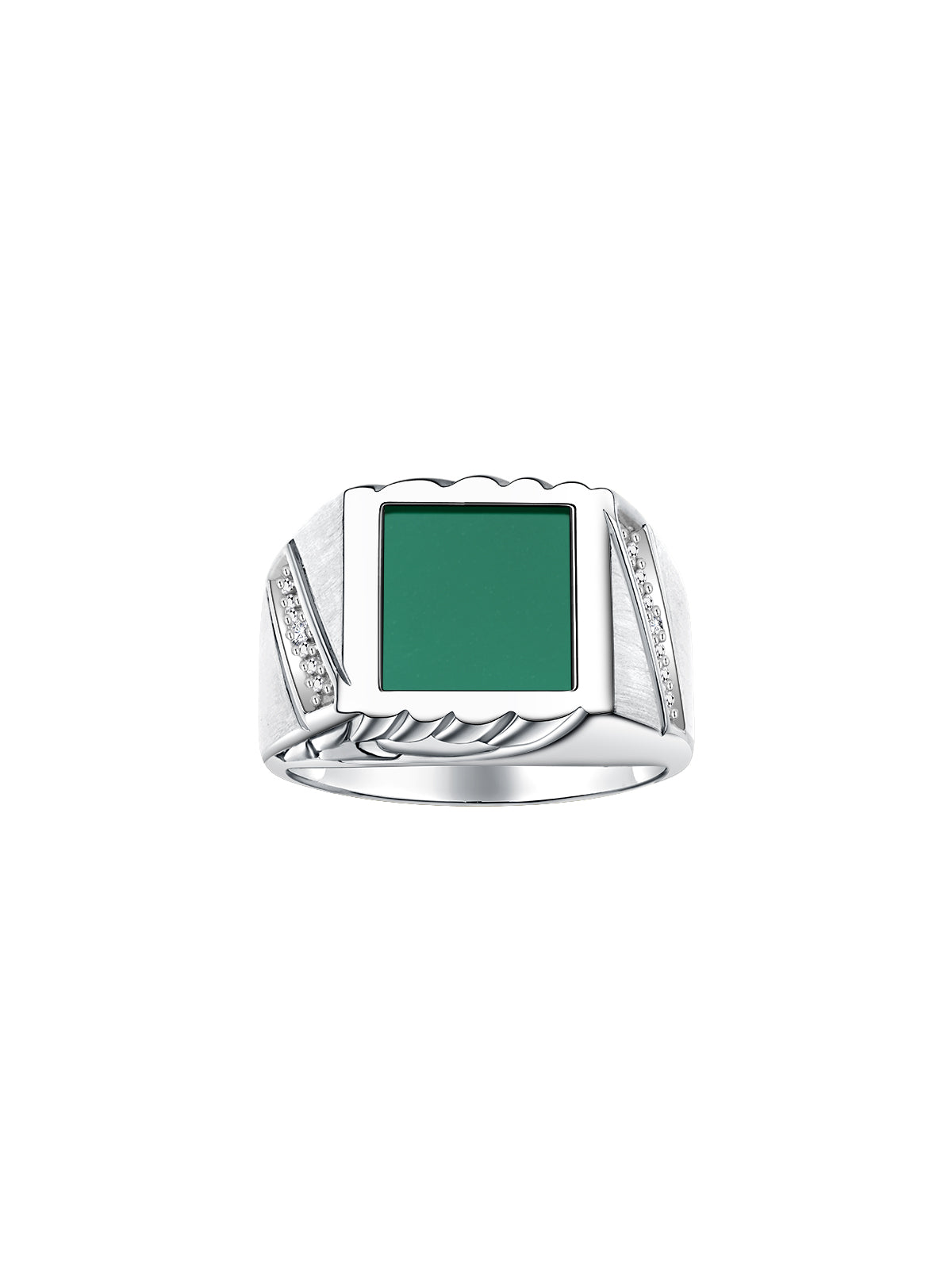 RYLOS Men's Rings 14K White Gold Ring With Diamonds and Black Onyx, Lucky Tiger Eye, or Colored Quartz - Unique Rings for Men, Sizes 8-13