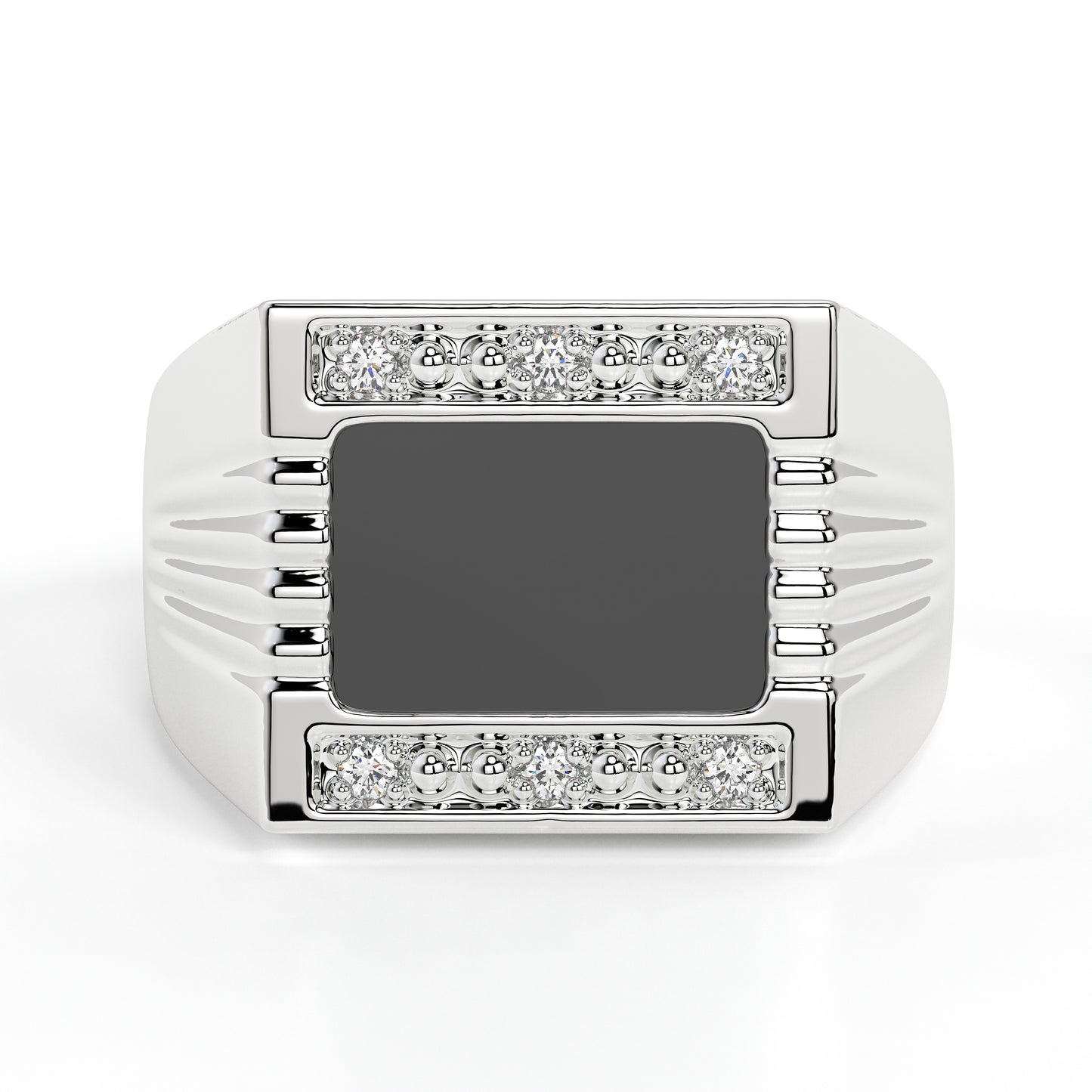 RYLOS Men's Rings Sterling Silver or Yellow Yellow Gold Plated Silver Designer Onyx Ring With Diamonds and  Black Onyx Rings For Men Sizes 8-13