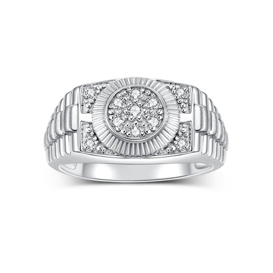 RYLOS Designer Ring, showcasing a dazzling 0.25 Carats of Diamonds set in premium Sterling Silver or Yellow Gold Plated Silver in Sizes 6-13