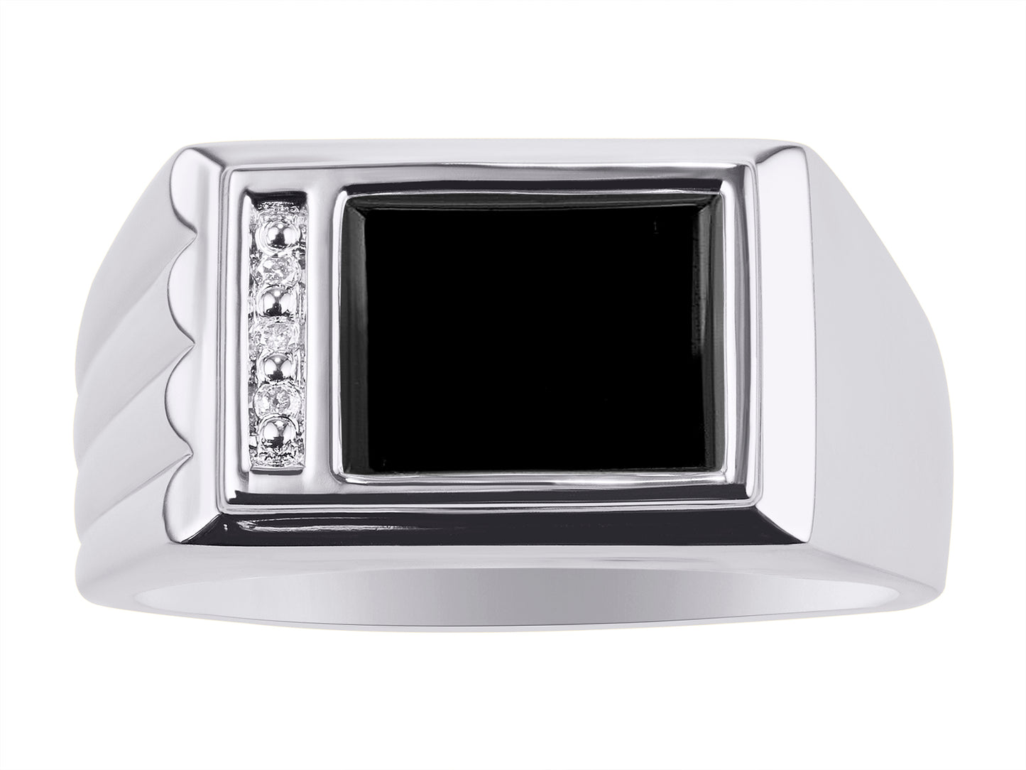 RYLOS Gorgeous Alexandrite, Aquamarine  or Onyx in Solid 14K White Gold Sizes 8-13