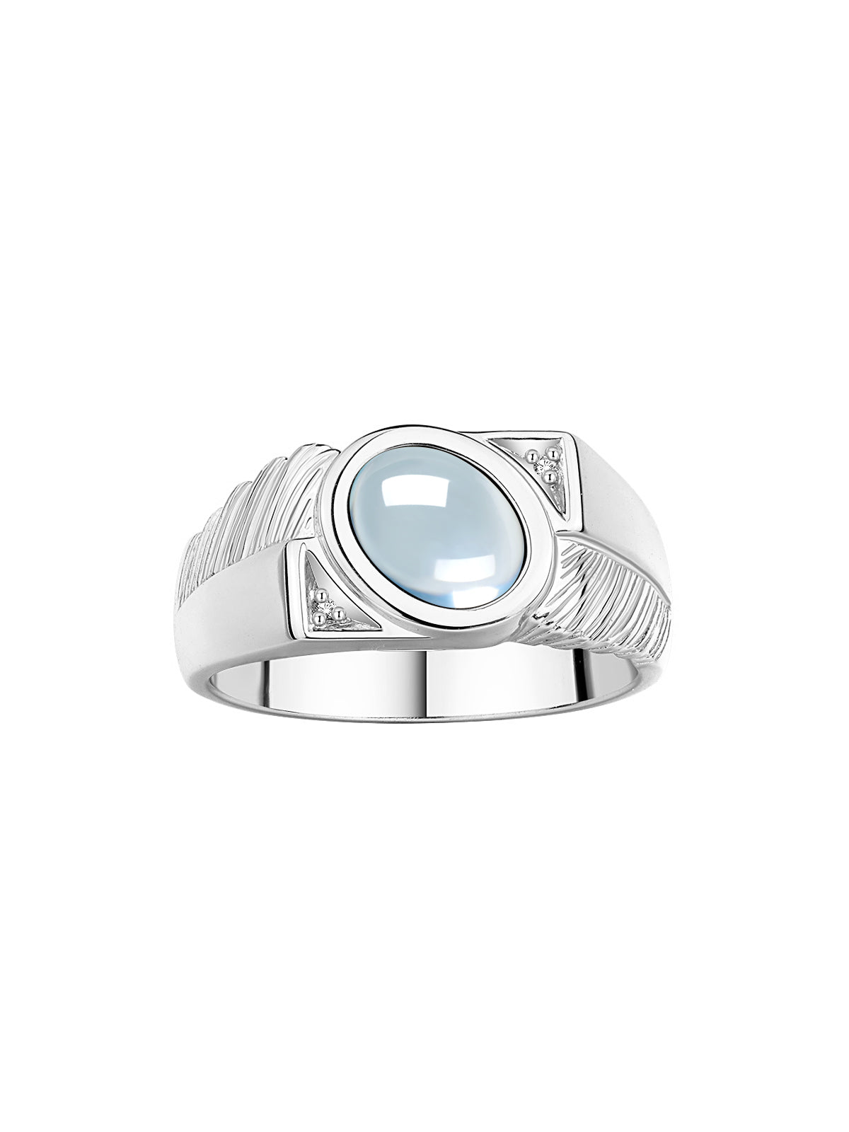 RYLOS Men's Sterling Silver Ring with Oval Cabochon Gem Stone & Diamonds, Sizes 8-13 - Elevate Your Style!