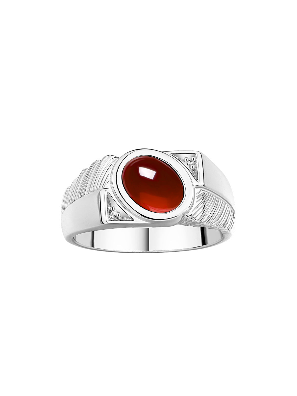 RYLOS Men's Sterling Silver Ring with Oval Cabochon Gem Stone & Diamonds, Sizes 8-13 - Elevate Your Style!