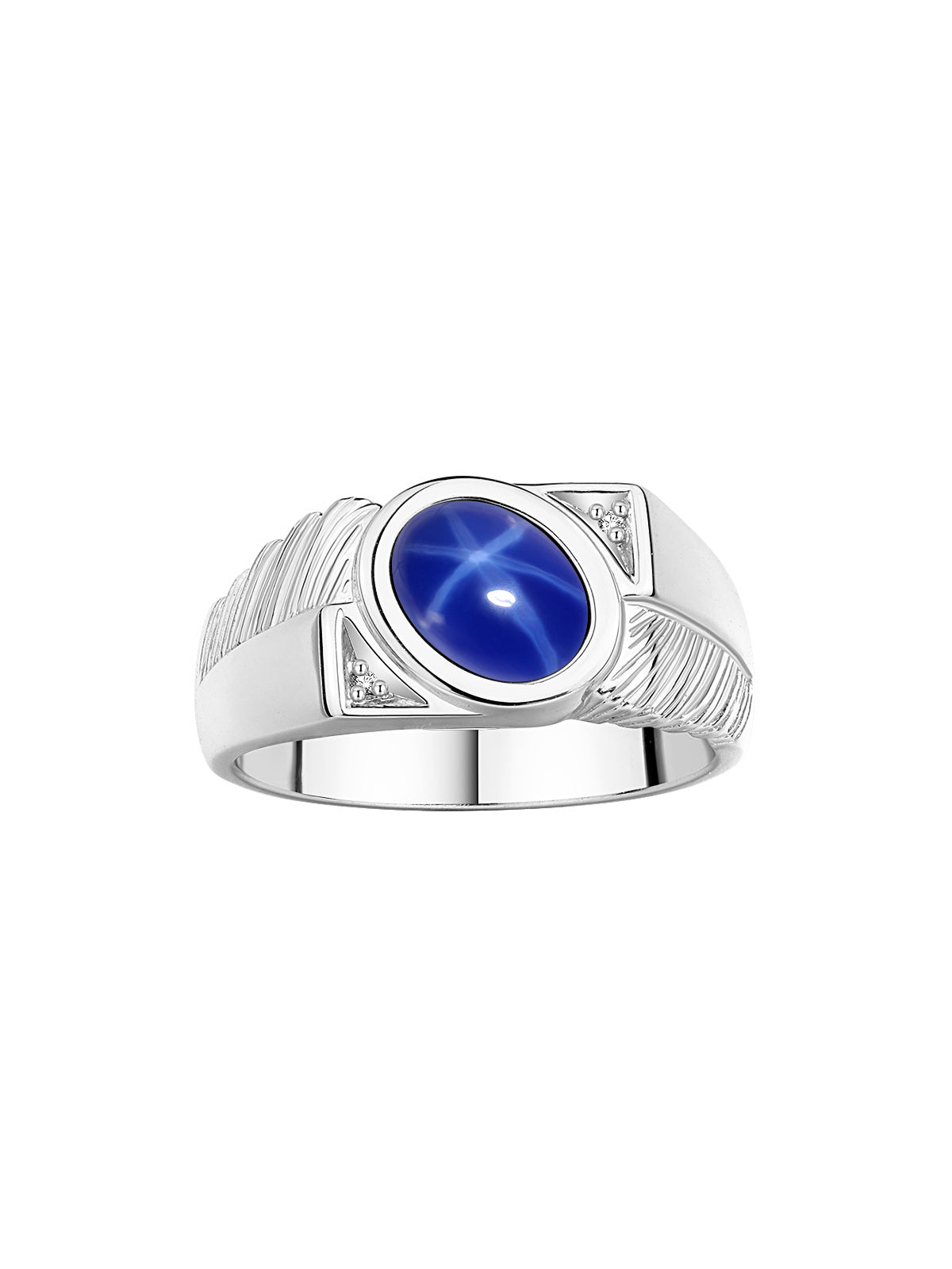 RYLOS Men's Sterling Silver Ring with Oval Cabochon Gem Stone & Diamonds, Sizes 8-13 - Elevate Your Style!
