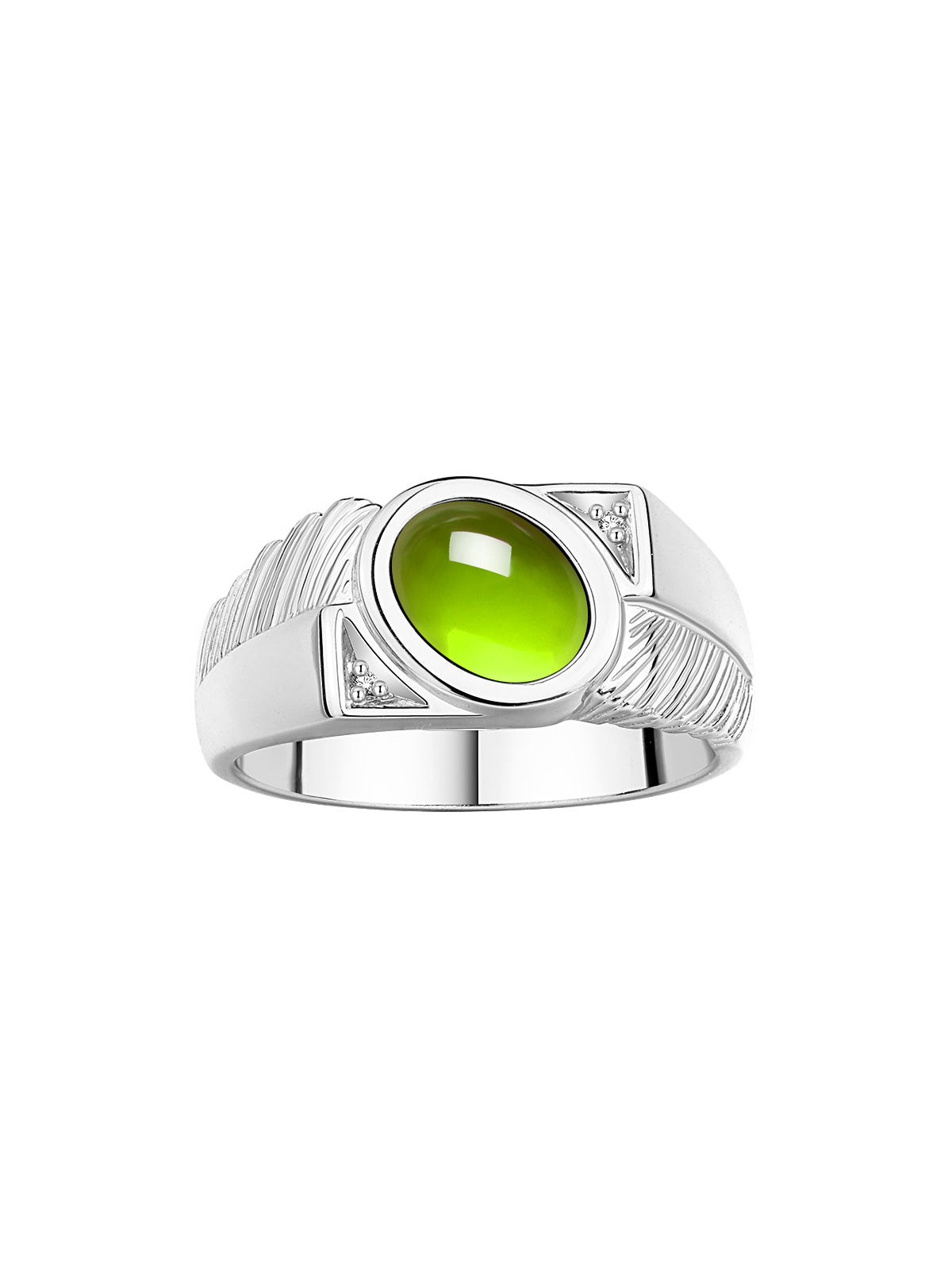 RYLOS Men's Sterling Silver Ring with Oval Cabochon Gem Stone & Diamonds, Sizes 8-13 - Elevate Your Style!