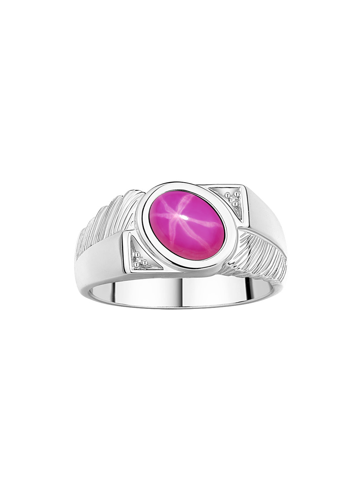 RYLOS Men's Sterling Silver Ring with Oval Cabochon Gem Stone & Diamonds, Sizes 8-13 - Elevate Your Style!