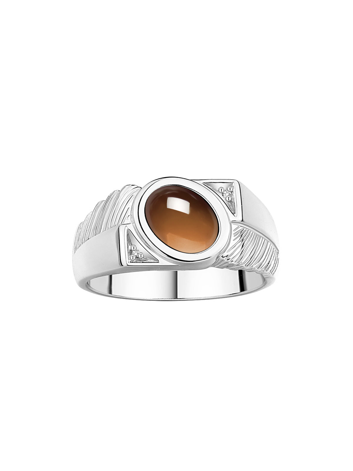 RYLOS Men's Sterling Silver Ring with Oval Cabochon Gem Stone & Diamonds, Sizes 8-13 - Elevate Your Style!