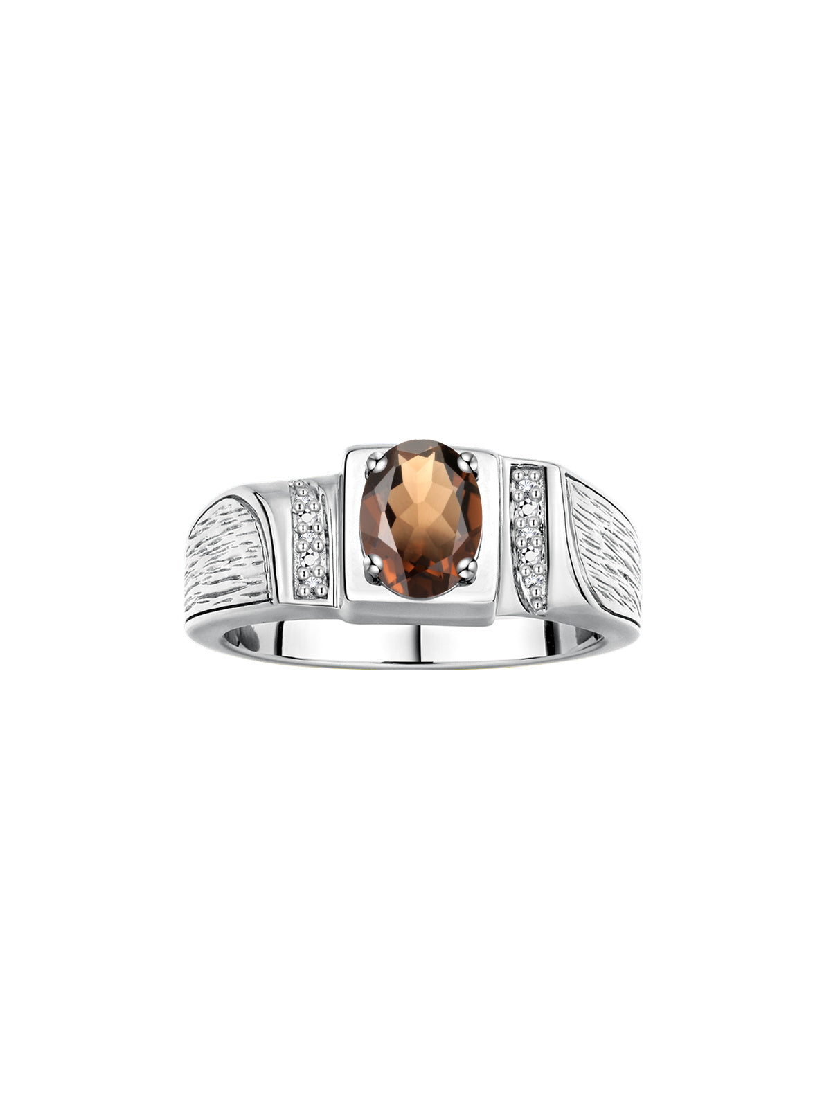 RYLOS Mens Rings Sterling Silver Classic Designer Diamond & 8X6MM Oval Gemstone & Diamond Ring Color Stone Birthstone Rings For Men, Men's Rings, Silver Rings, Sizes 8,9,10,11,12,13