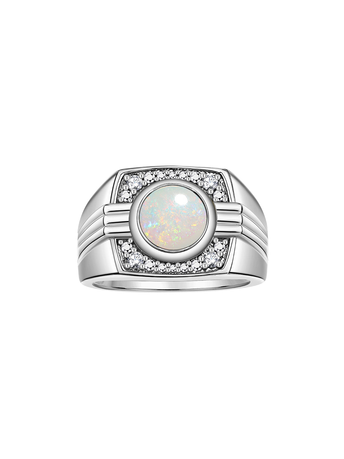 RYLOS Mens Rings Sterling Silver Designer Round Gemstone &  Sparkling Diamond Ring Color Stone Birthstone Rings For Men, Men's Rings, Silver Rings, Sizes 8 - 13