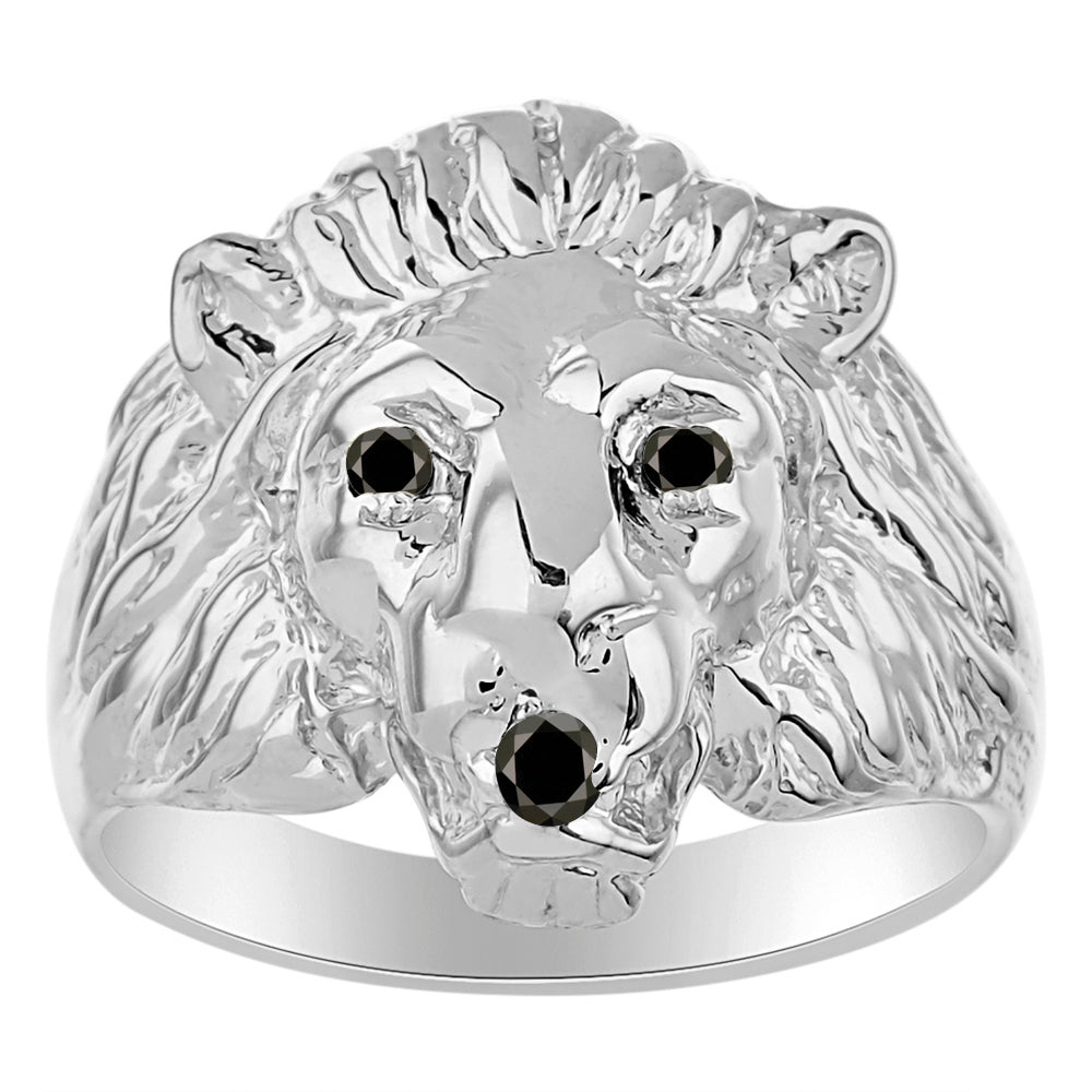 RYLOS Lion Head Ring Gemstones in Eyes & Mouth - #1 in Men's Jewelry; Conversation Starter Sizes 8-13 set in Sterling Silver