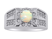 Rylos Men's Designer Starburst Ring with 7MM Round Gemstone & Diamond  Birthstone Rings in Sizes 8-13 in Sterling Silver