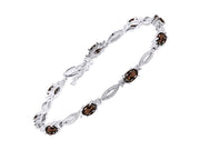 Rylos Tennis Bracelet with 6x4MM Birthstone Gemstones & Diamonds Sterling Silver 925 - Adjustable to 7-8" for Women - Friendship and Elegance in One.