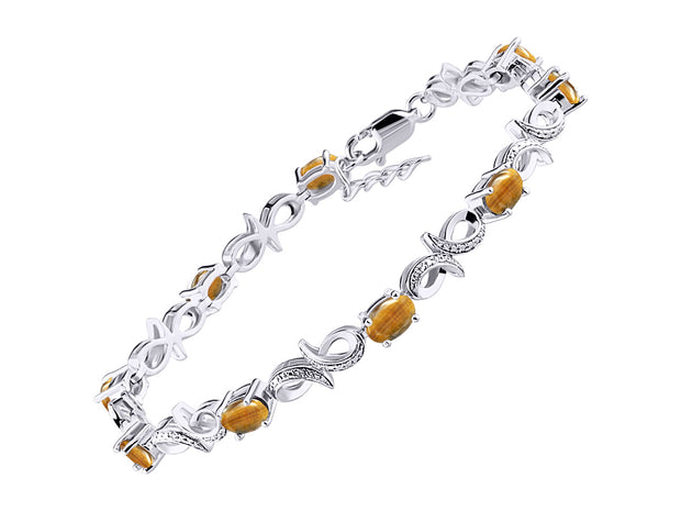 Rylos Bracelets for Women 925 Sterling Silver Infinity Tennis Bracelet Gemstone & Diamonds Adjustable to Fit 7"-8" Wrist, 9 Gorgeous 6X4MM Jewelry for Women Friendship Bracelets