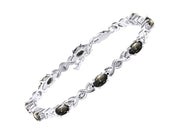 Rylos Bracelets for Women 925 Sterling Silver XOXO Hugs & Kisses Tennis Bracelet Gemstone & Diamonds Adjustable to Fit 7"-8" Wrist, 10 Gorgeous 6X4MM Jewelry for Women Friendship Bracelets