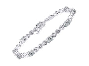 Rylos Bracelets for Women 925 Sterling Silver XOXO Hugs & Kisses Tennis Bracelet Gemstone & Diamonds Adjustable to Fit 7"-8" Wrist, 10 Gorgeous 6X4MM Jewelry for Women Friendship Bracelets