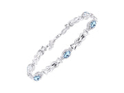 Rylos Bracelets for Women Sterling Silver Love Knot Tennis Bracelet Gemstone & Diamonds Adjustable to Fit 7"-8" Wrist, 5 Gorgeous 6X4MM Jewelry for Women Friendship Bracelets