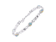 Rylos Bracelets for Women Sterling Silver Love Knot Tennis Bracelet Gemstone & Diamonds Adjustable to Fit 7"-8" Wrist, 5 Gorgeous 6X4MM Jewelry for Women Friendship Bracelets