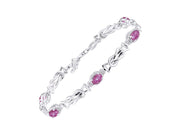 Rylos Bracelets for Women Sterling Silver Love Knot Tennis Bracelet Gemstone & Diamonds Adjustable to Fit 7"-8" Wrist, 5 Gorgeous 6X4MM Jewelry for Women Friendship Bracelets