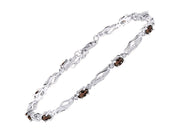 Rylos Bracelets for Women 925 Sterling Silver Serenity Wave Tennis Bracelet Gemstone & Diamonds Adjustable to Fit 7"-8" Wrist, 9 Gorgeous 5X3MM Jewelry for Women Friendship Bracelets