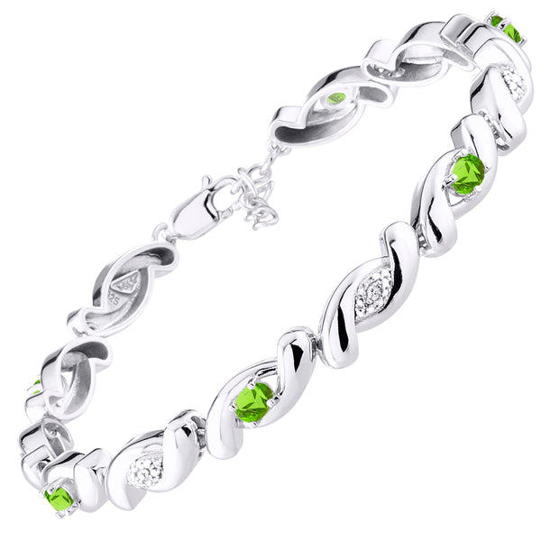 Rylos Bracelets for Women 925 Silver infinity Twist Tennis Bracelet Gemstone & Diamonds Adjustable to Fit 7"-8" Wrist, 6 Gorgeous 4X3MM Jewelry for Women Friendship Bracelets