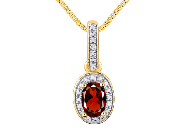 Rylos Sterling Silver Halo Designer Necklace: Gemstone & Diamond Pendant, 18" Chain, 6X4MM Birthstone, Elegant Women's Jewelry