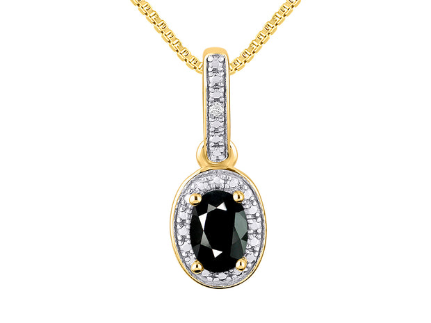 Rylos Sterling Silver Halo Designer Necklace: Gemstone & Diamond Pendant, 18" Chain, 6X4MM Birthstone, Elegant Women's Jewelry