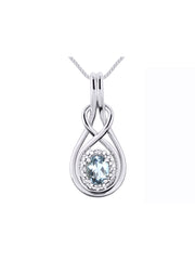 RYLOS Necklaces for Women Gold 14K  Love Knot Necklace Gemstone & Genuine Diamonds Pendant 18" Chain 8X6MM  Birthstone  Womens Jewelry Gold Necklaces For Women Diamond Necklaces for Women