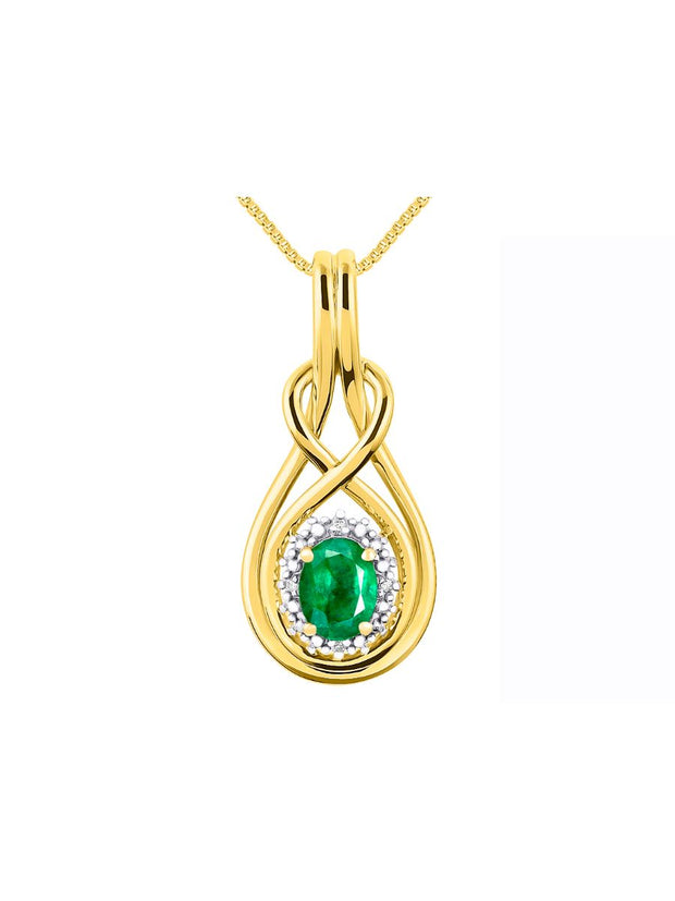 RYLOS Necklaces for Women Silver 925 Love Knot Necklace Gemstone & Genuine Diamonds Pendant 18" Chain 8X6MM  Birthstone  Womens Jewelry Silver Necklace For Women Diamond Necklaces for Women