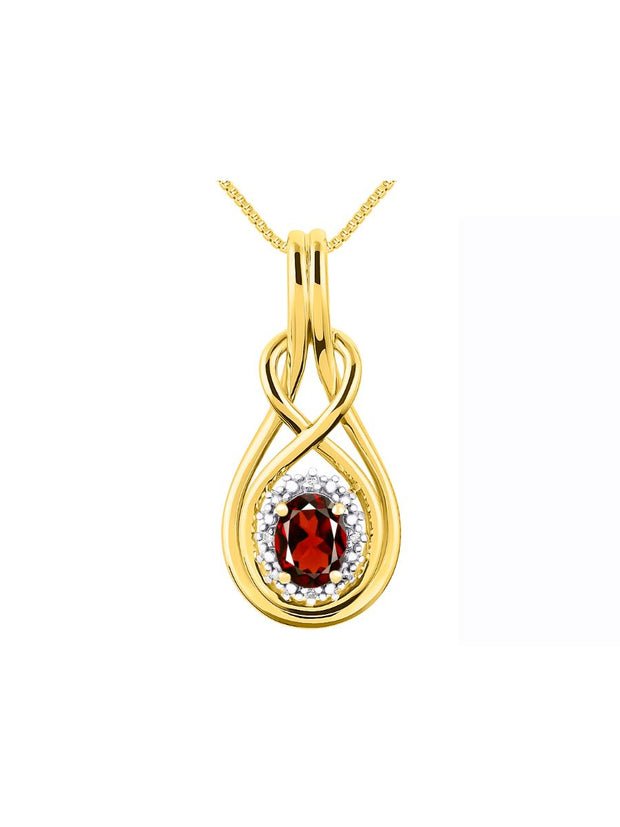 RYLOS Necklaces for Women Silver 925 Love Knot Necklace Gemstone & Genuine Diamonds Pendant 18" Chain 8X6MM  Birthstone  Womens Jewelry Silver Necklace For Women Diamond Necklaces for Women