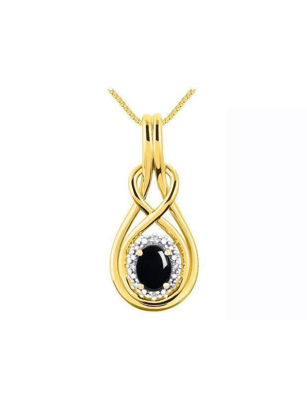 RYLOS Necklaces for Women Gold 14K  Love Knot Necklace Gemstone & Genuine Diamonds Pendant 18" Chain 8X6MM  Birthstone  Womens Jewelry Gold Necklaces For Women Diamond Necklaces for Women