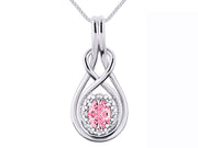 RYLOS Necklaces for Women Silver 925 Love Knot Necklace Gemstone & Genuine Diamonds Pendant 18" Chain 8X6MM  Birthstone  Womens Jewelry Silver Necklace For Women Diamond Necklaces for Women