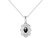 RYLOS Necklaces for Women Silver 925 Flower Necklace Gemstone & Genuine Diamonds Pendant 18" Chain 6X4MM  Birthstone  Womens Jewelry Silver Necklace For Women Diamond Necklaces for Women