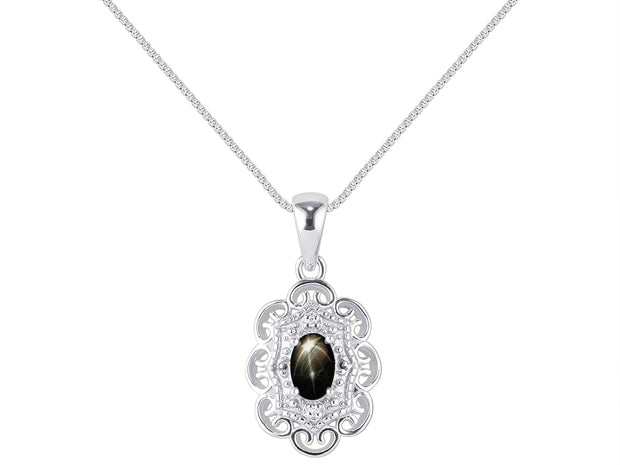 RYLOS Necklaces for Women Silver 925 Flower Necklace Gemstone & Genuine Diamonds Pendant 18" Chain 6X4MM  Birthstone  Womens Jewelry Silver Necklace For Women Diamond Necklaces for Women