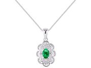 RYLOS Necklaces for Women Silver 925 Flower Necklace Gemstone & Genuine Diamonds Pendant 18" Chain 6X4MM  Birthstone  Womens Jewelry Silver Necklace For Women Diamond Necklaces for Women