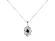 RYLOS Necklaces for Women Silver 925 Flower Necklace Gemstone & Genuine Diamonds Pendant 18" Chain 6X4MM  Birthstone  Womens Jewelry Silver Necklace For Women Diamond Necklaces for Women