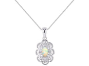 RYLOS Necklaces for Women Silver 925 Flower Necklace Gemstone & Genuine Diamonds Pendant 18" Chain 6X4MM  Birthstone  Womens Jewelry Silver Necklace For Women Diamond Necklaces for Women